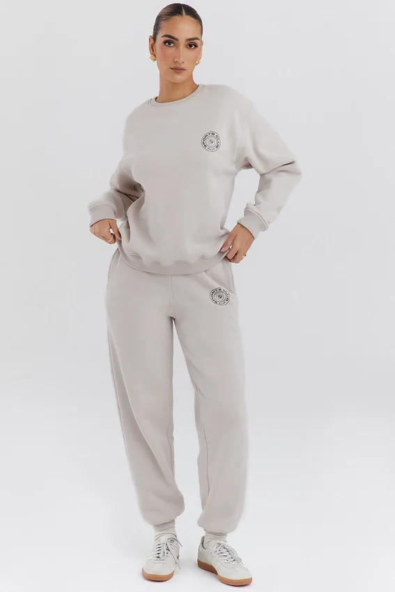 Haze Cloud Cotton Fleece-Back Crew Neck Sweatshirt Haze Cloud Cotton Fleece-Back Crew Neck Sweatshirt