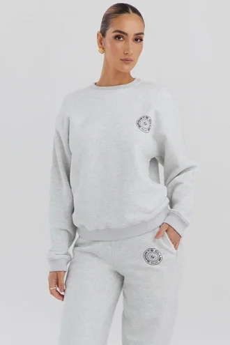 Haze Light Grey Marl Crew Neck Sweatshirt Haze Light Grey Marl Crew Neck Sweatshirt