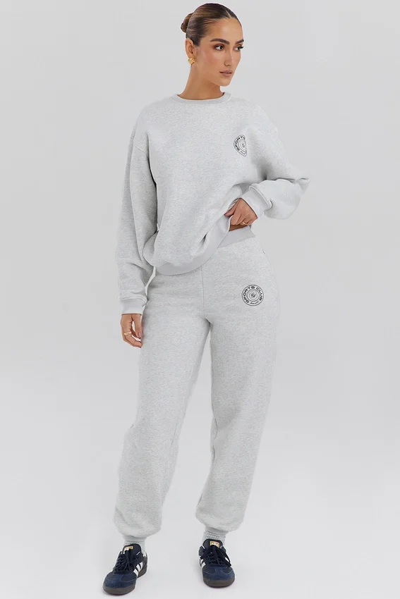 Haze Light Grey Marl Crew Neck Sweatshirt Haze Light Grey Marl Crew Neck Sweatshirt
