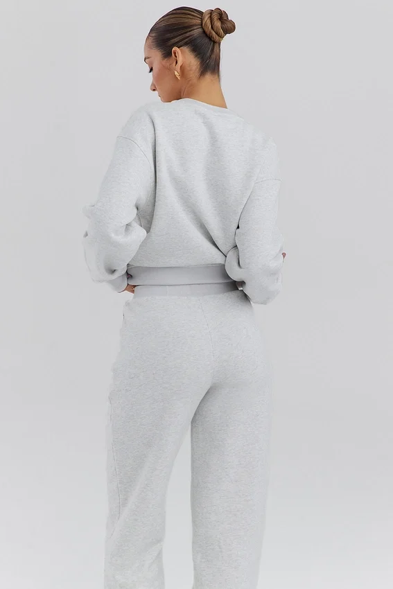 Haze Light Grey Marl Crew Neck Sweatshirt Haze Light Grey Marl Crew Neck Sweatshirt