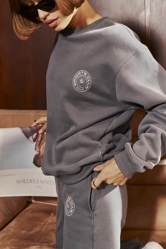 Haze Slate Crew Neck Sweatshirt Haze Slate Crew Neck Sweatshirt