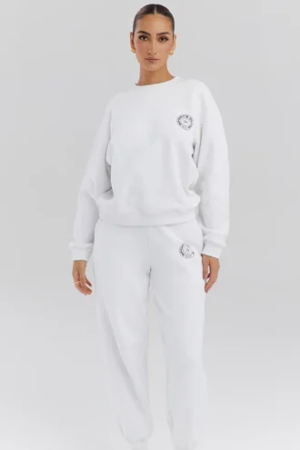 Haze White Crew Neck Sweatshirt Haze White Crew Neck Sweatshirt