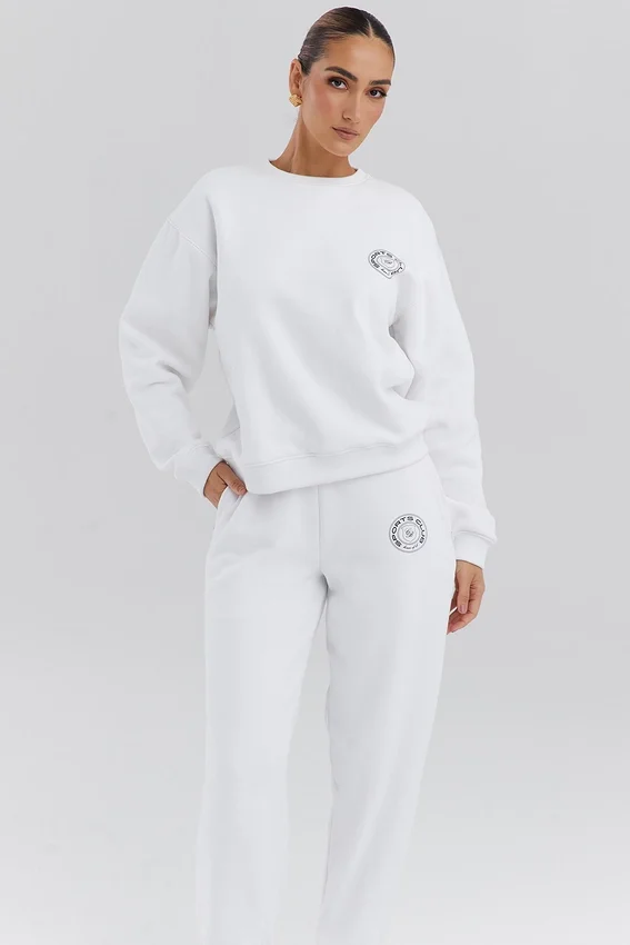 Haze White Crew Neck Sweatshirt Haze White Crew Neck Sweatshirt