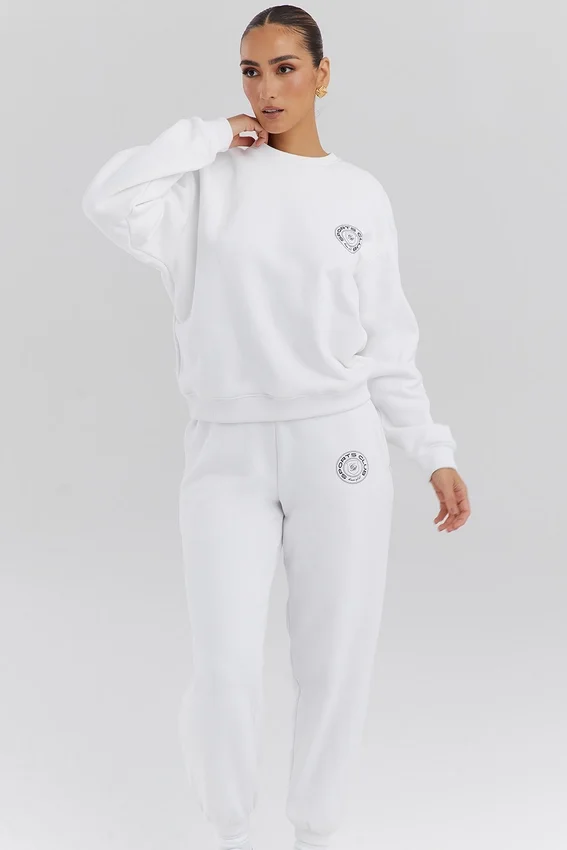 Haze White Crew Neck Sweatshirt Haze White Crew Neck Sweatshirt