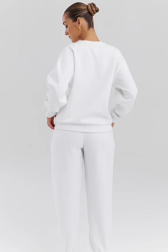 Haze White Crew Neck Sweatshirt Haze White Crew Neck Sweatshirt