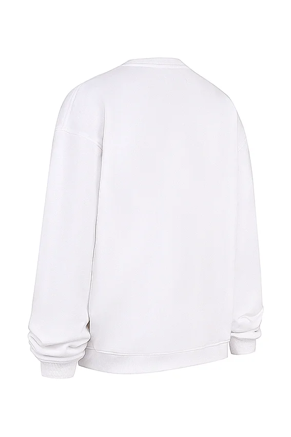 Haze White Crew Neck Sweatshirt Haze White Crew Neck Sweatshirt