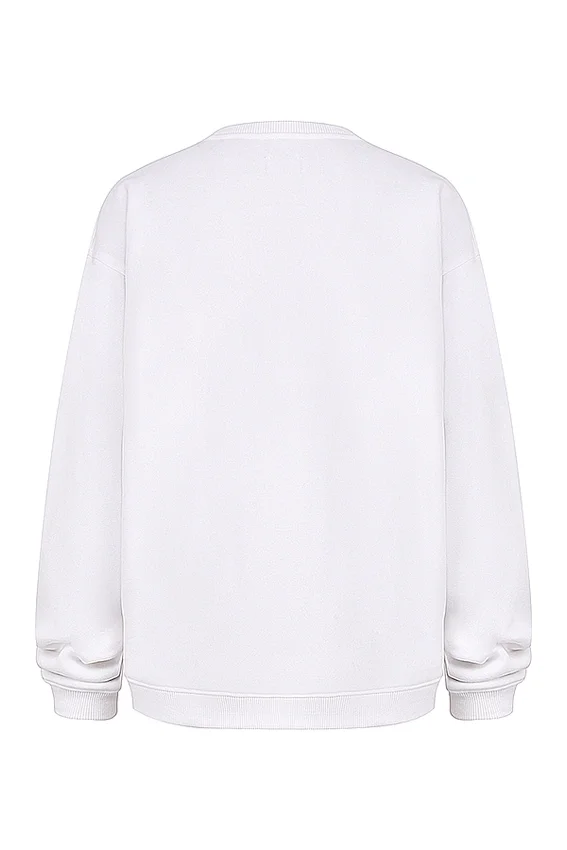 Haze White Crew Neck Sweatshirt Haze White Crew Neck Sweatshirt