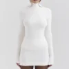 Hazel Ivory Cashmere Roll Neck Sweater