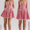 Heidi Red Gingham Cotton Halter Neck Mini Dress Heidi Red Gingham Cotton Halter Neck Mini Dress