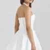 Heidi White Stretch Cotton Halter Neck Mini Dress Heidi White Stretch Cotton Halter Neck Mini Dress