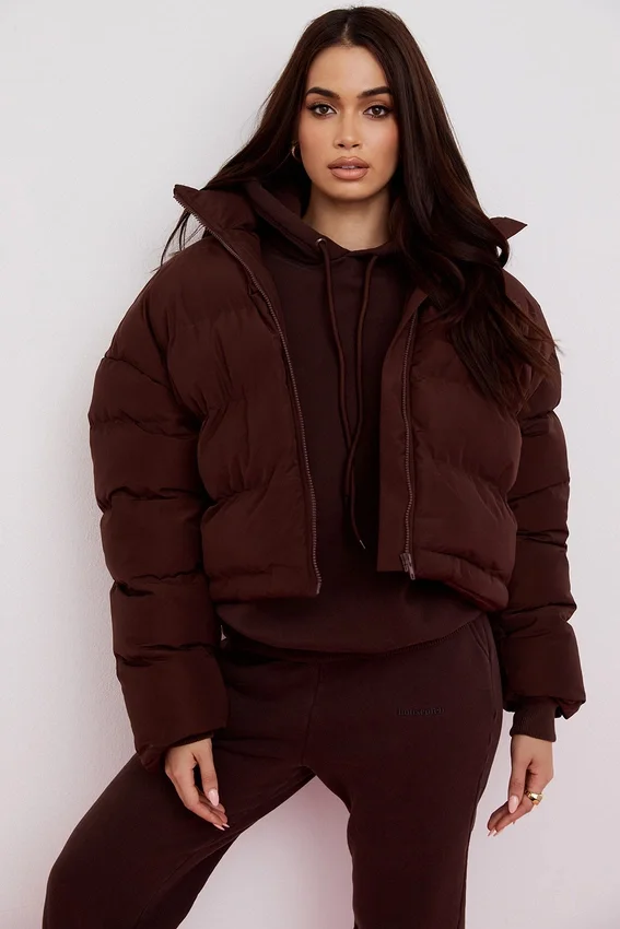 Hero Chocolate Oversized C Shape Puffer Jacket Hero Chocolate Oversized C Shape Puffer Jacket