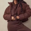 Hero Chocolate Oversized C Shape Puffer Jacket Hero Chocolate Oversized C Shape Puffer Jacket