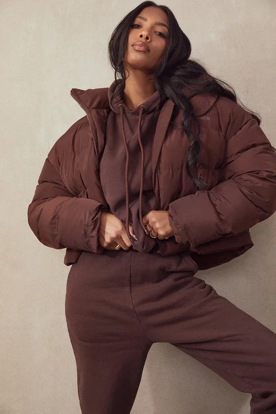 Hero Chocolate Oversized C Shape Puffer Jacket Hero Chocolate Oversized C Shape Puffer Jacket