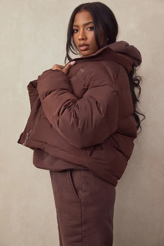 Hero Chocolate Oversized C Shape Puffer Jacket Hero Chocolate Oversized C Shape Puffer Jacket