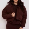 Hero Chocolate Oversized C Shape Puffer Jacket Hero Chocolate Oversized C Shape Puffer Jacket