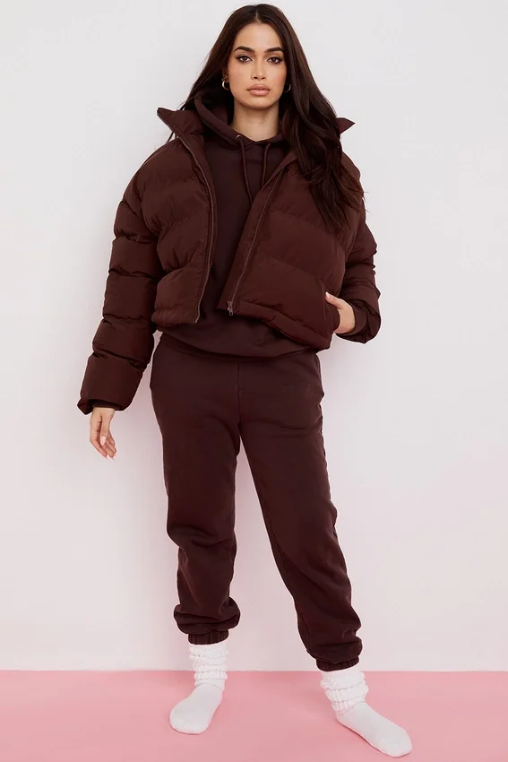 Hero Chocolate Oversized C Shape Puffer Jacket Hero Chocolate Oversized C Shape Puffer Jacket