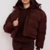 Hero Chocolate Oversized C Shape Puffer Jacket Hero Chocolate Oversized C Shape Puffer Jacket