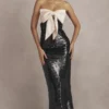 Holly Black Sequin Strapless Bow Dress Holly Black Sequin Strapless Bow Dress