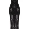 Holly Black Sequin Strapless Bow Dress Holly Black Sequin Strapless Bow Dress