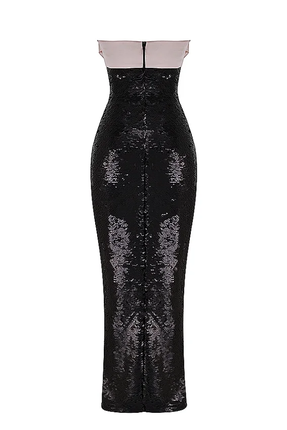 Holly Black Sequin Strapless Bow Dress Holly Black Sequin Strapless Bow Dress