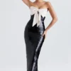 Holly Black Sequin Strapless Bow Dress Holly Black Sequin Strapless Bow Dress