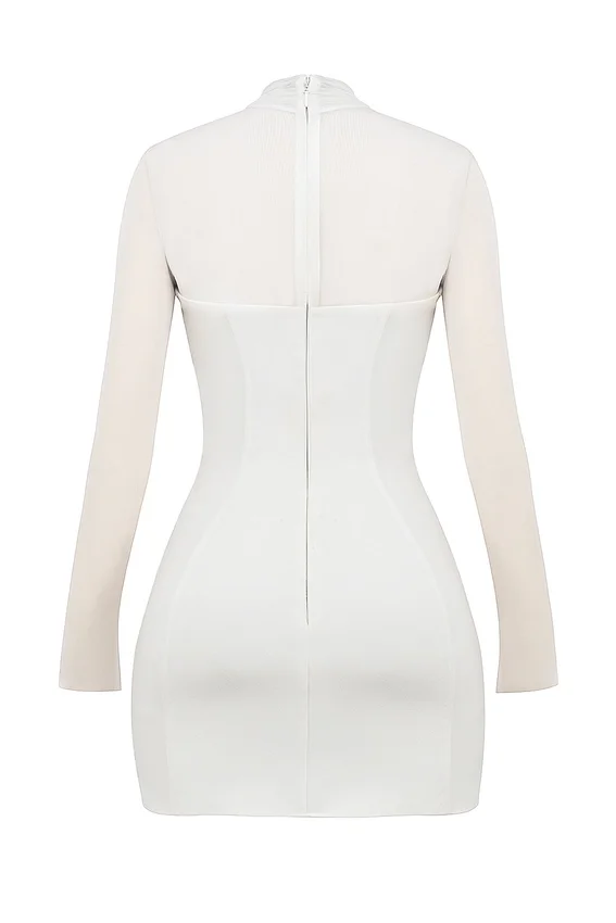 Holly White Plunge Mini Dress Holly White Plunge Mini Dress