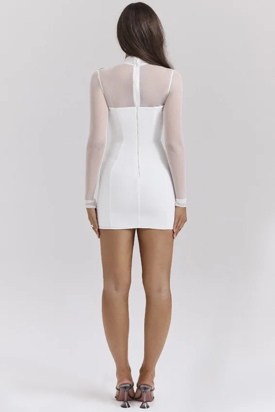 Holly White Plunge Mini Dress Holly White Plunge Mini Dress