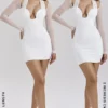 Holly White Plunge Mini Dress Holly White Plunge Mini Dress