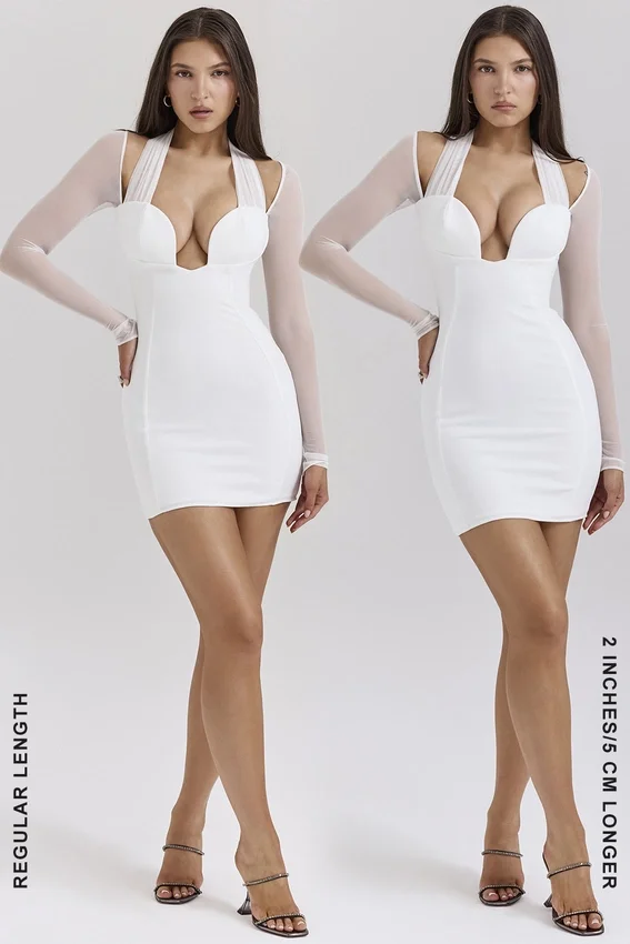 Holly White Plunge Mini Dress Holly White Plunge Mini Dress