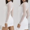 Holly White Plunge Mini Dress Holly White Plunge Mini Dress