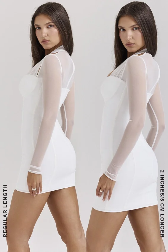 Holly White Plunge Mini Dress Holly White Plunge Mini Dress