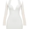 Holly White Plunge Mini Dress Holly White Plunge Mini Dress