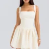 Honor Buttermilk Ribbon Detailed Mini Dress Honor Buttermilk Ribbon Detailed Mini Dress