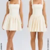 Honor Buttermilk Ribbon Detailed Mini Dress Honor Buttermilk Ribbon Detailed Mini Dress