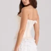 Idella Cream Satin Lace Trim Corset Top Idella Cream Satin Lace Trim Corset Top
