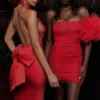 Ilaria Red Bow Halter Dress Ilaria Red Bow Halter Dress