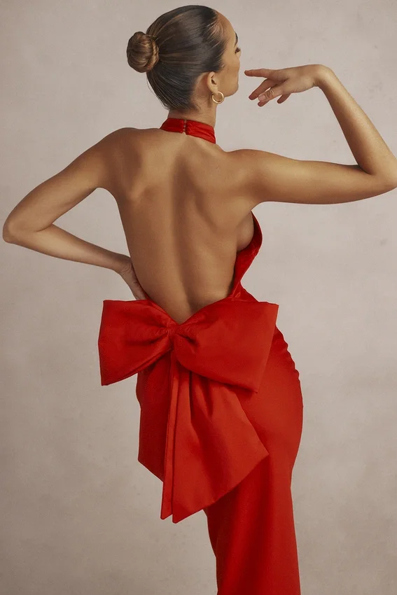 Ilaria Red Bow Halter Dress Ilaria Red Bow Halter Dress
