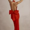 Ilaria Red Bow Halter Dress Ilaria Red Bow Halter Dress