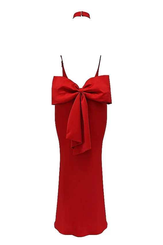 Ilaria Red Bow Halter Dress Ilaria Red Bow Halter Dress