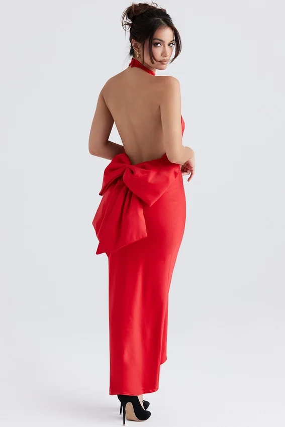 Ilaria Red Bow Halter Dress Ilaria Red Bow Halter Dress