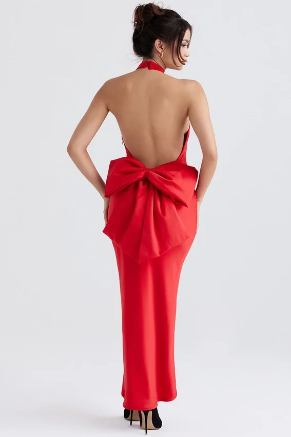 Ilaria Red Bow Halter Dress Ilaria Red Bow Halter Dress