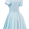 Imani Delicate Blue Satin Pleated Mini Dress Imani Delicate Blue Satin Pleated Mini Dress