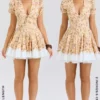 Imani Honeyflower Print Pleated Cotton Mini Dress Imani Honeyflower Print Pleated Cotton Mini Dress