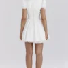 Imani White Pleated Cotton Mini Dress Imani White Pleated Cotton Mini Dress