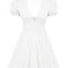 Imani White Pleated Cotton Mini Dress Imani White Pleated Cotton Mini Dress