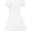 Imani White Pleated Cotton Mini Dress Imani White Pleated Cotton Mini Dress