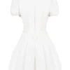 Imani White Pleated Cotton Mini Dress Imani White Pleated Cotton Mini Dress