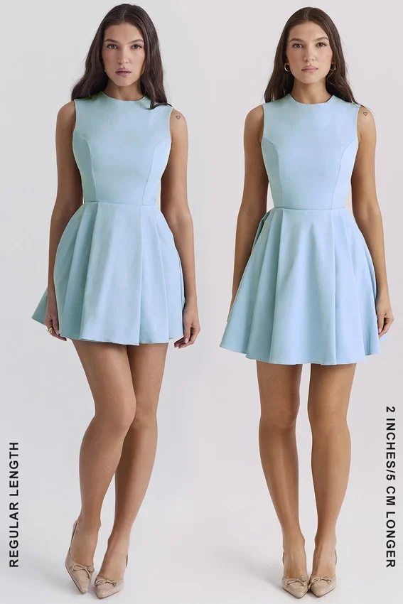 Ingrid Tuscan Blue Twill Mini Dress Ingrid Tuscan Blue Twill Mini Dress