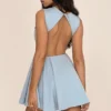 Ingrid Tuscan Blue Twill Mini Dress Ingrid Tuscan Blue Twill Mini Dress