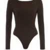 Inoe Espresso Open Back Bodysuit Inoe Espresso Open Back Bodysuit
